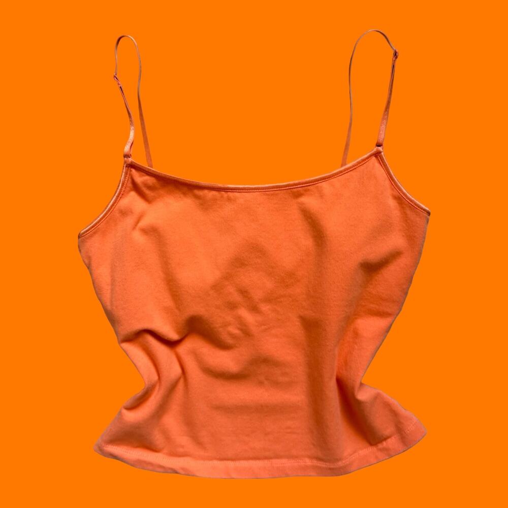 00's vintage orange spaghetti strap cami y2k tank top LARGE *runs small*